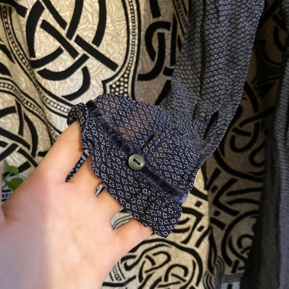 Blue Patterned Ruffled Ralph Lauren Dress Size S - Picture 5 of 6